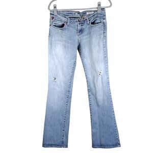!IT Jeans Hottie Y2K Light Blue Distressed Ripped Boot Cut Cotton Spandex Jeans